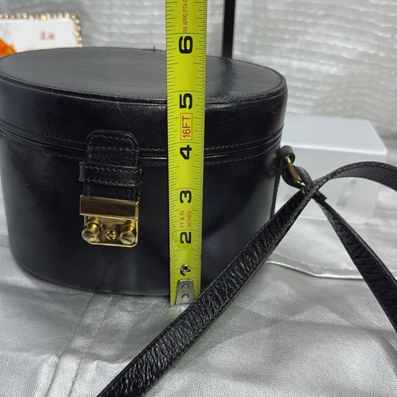 (B7) Michael Rome Cross Vintage, 1980sBenchley BagBlack Leather HandbagNO KEY - Picture 10 of 12